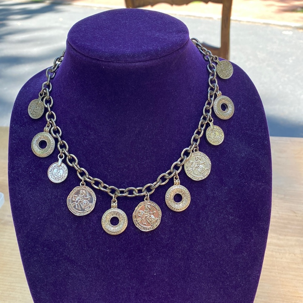 Zara Antique Coin Statement Necklace